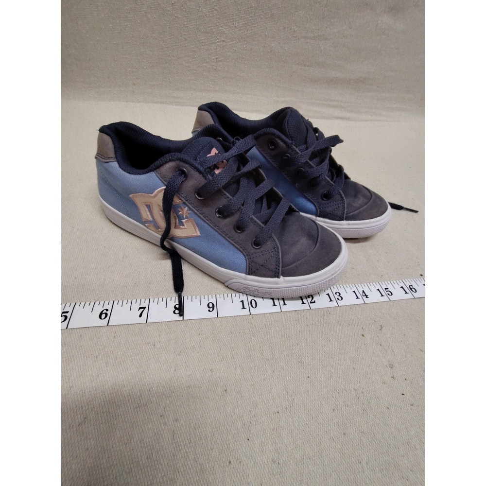 DC Shoes Youth Chelsea Blue Grey Textile Skateboard Sneakers ADGS300080‎ Size 4Y
